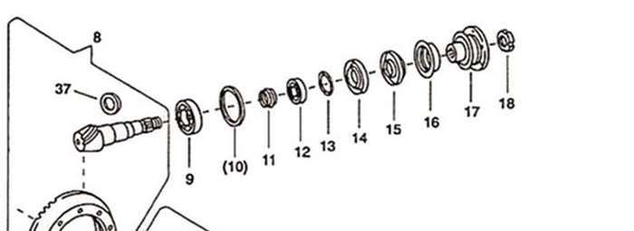 Pignon lager - buitenzijde Pignon lager - buitenzijde