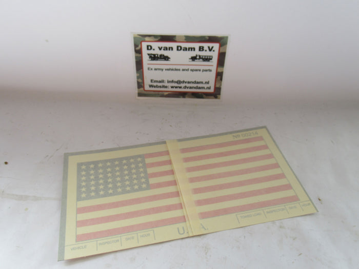 Amerikaanse vlag waden checklist sticker (met lijm) Amerikaanse vlag waden checklist sticker (met lijm)