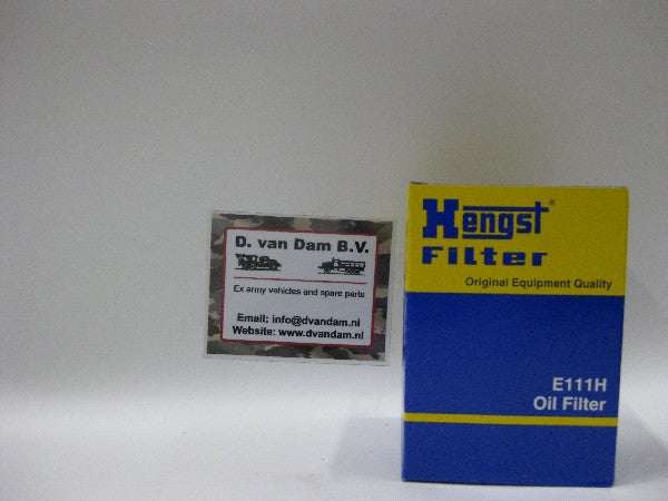 Hengst E111H hydraulic filter packaging. Hengst E111H hydraulic filter packaging.