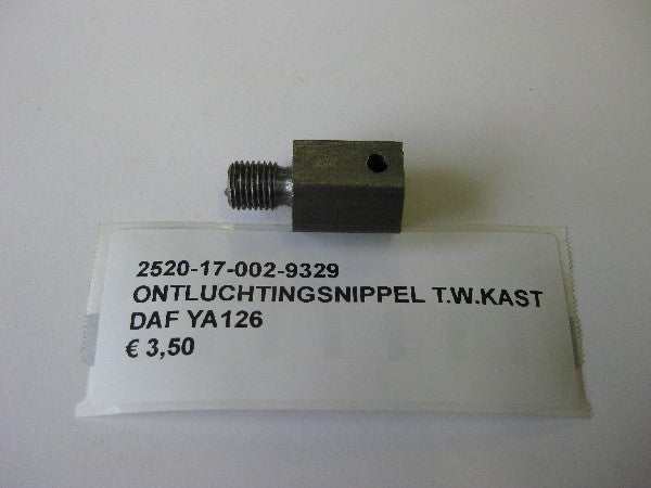Ontluchtingsnippel tandwielkast met artikelnummer 2520-17-002-9329. Ontluchtingsnippel tandwielkast met artikelnummer 2520-17-002-9329.