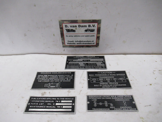 Dataplaat set Dodge WC 51