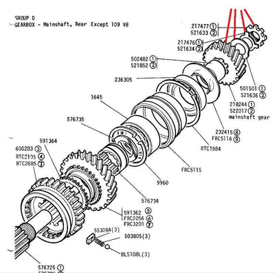 Tandwiel 1e versnelling suffix c