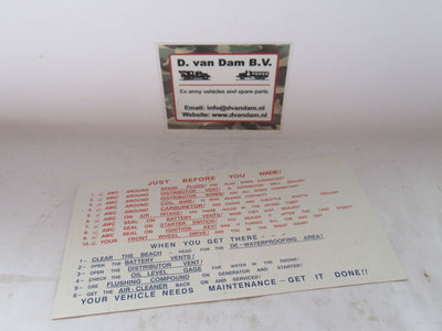 Amerikaanse vlag waden checklist sticker (zonder lijm)