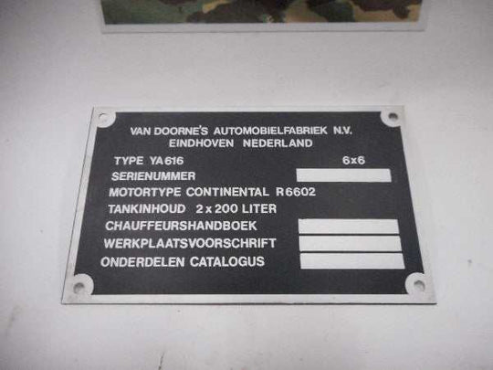 Identificatieplaat YA 616