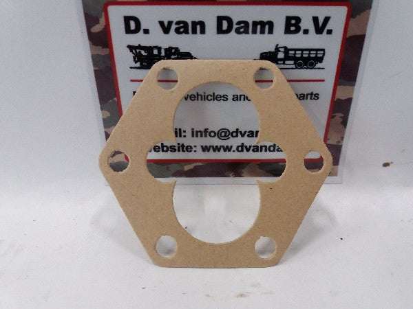Pakking oliepomp met artikelnummer CC-50744, getoond voor een D. van Dam B.V. bord.
