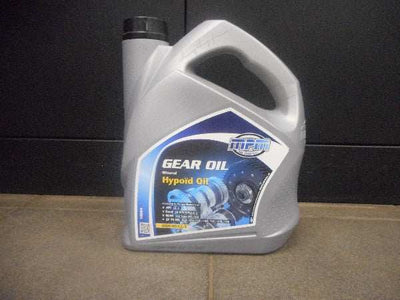 5L container of 80W-90 GL-4/5 hypoid gear oil for versnellingsbak.