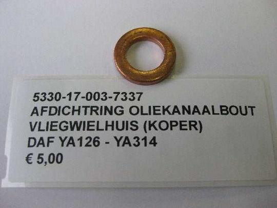 Afdichtring oliekanaalbout vliegwielhuis (koper)